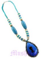 Resin Oval Pendant Necklace - click here for large view